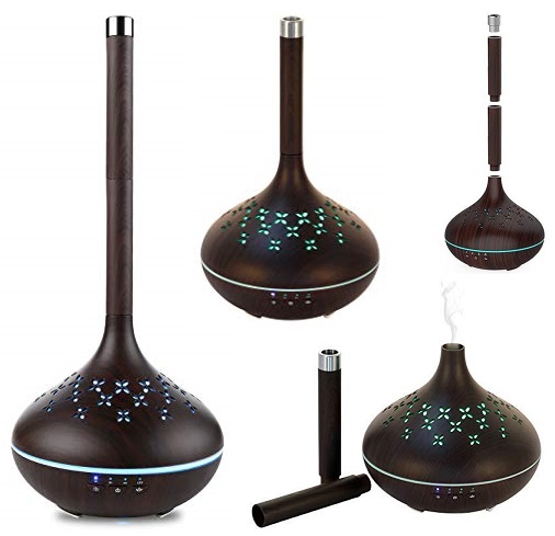 Hütermann A13 smart aroma difuzer 400ml tmavý - dálkově ovládaný přes wifi, s nastavitelnou výškou hrdla.