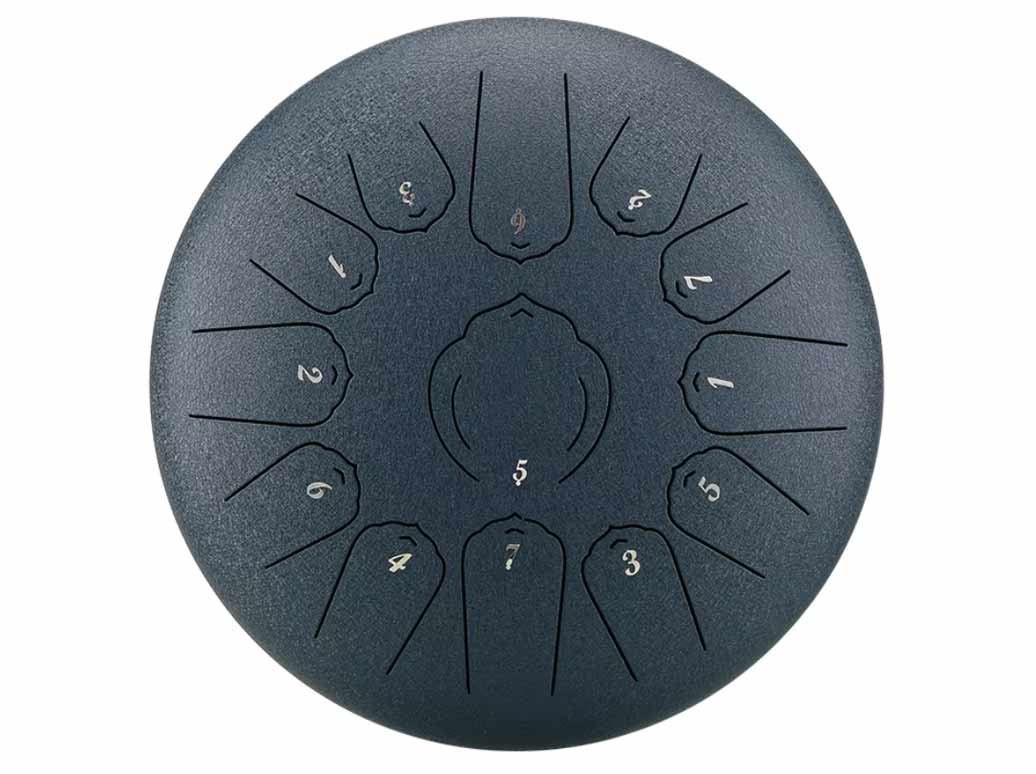Tongue drum -  12' (30cm), 13 tónů, C-dur - Tmavomodrý,  s příslušenstvím