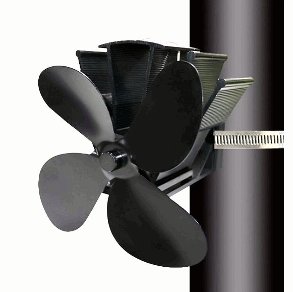 Tepelný ventilátor  4-lopatkový na kouřovod.