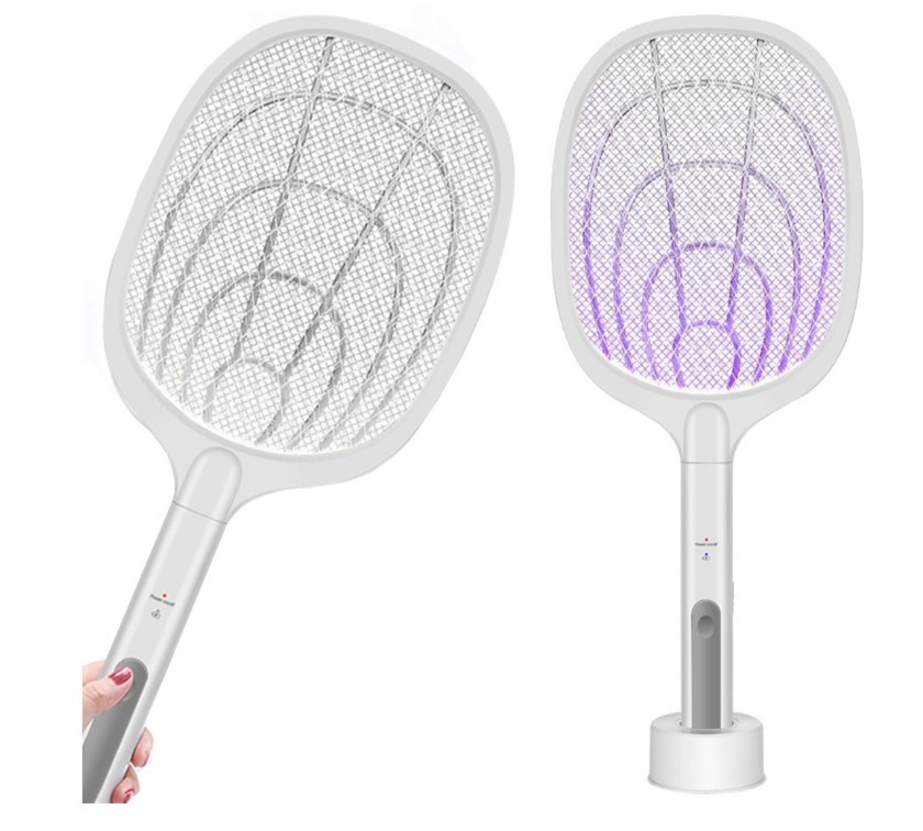 Elektrická plácačka na mouchy s UV světlem a stojánkem