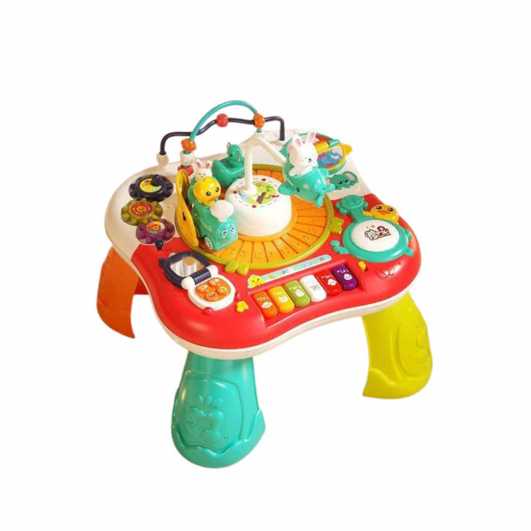 Edukační stoleček – interaktivní hudební panel Piano 2v1, červený