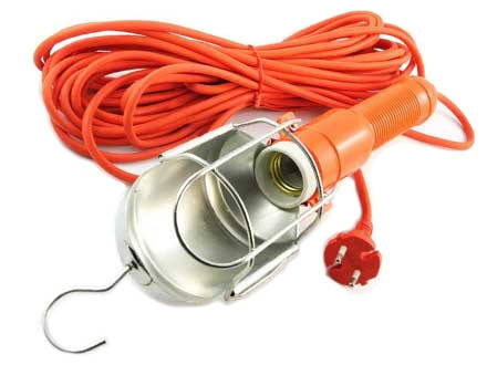 Dílenská lampa svítidlo do dílny E27  - 10 m kabel + vypínač