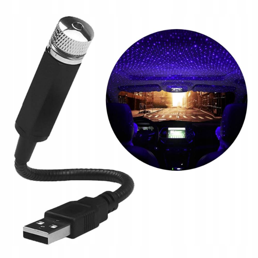 Disco LED USB - hvězdná projekce -  modrá