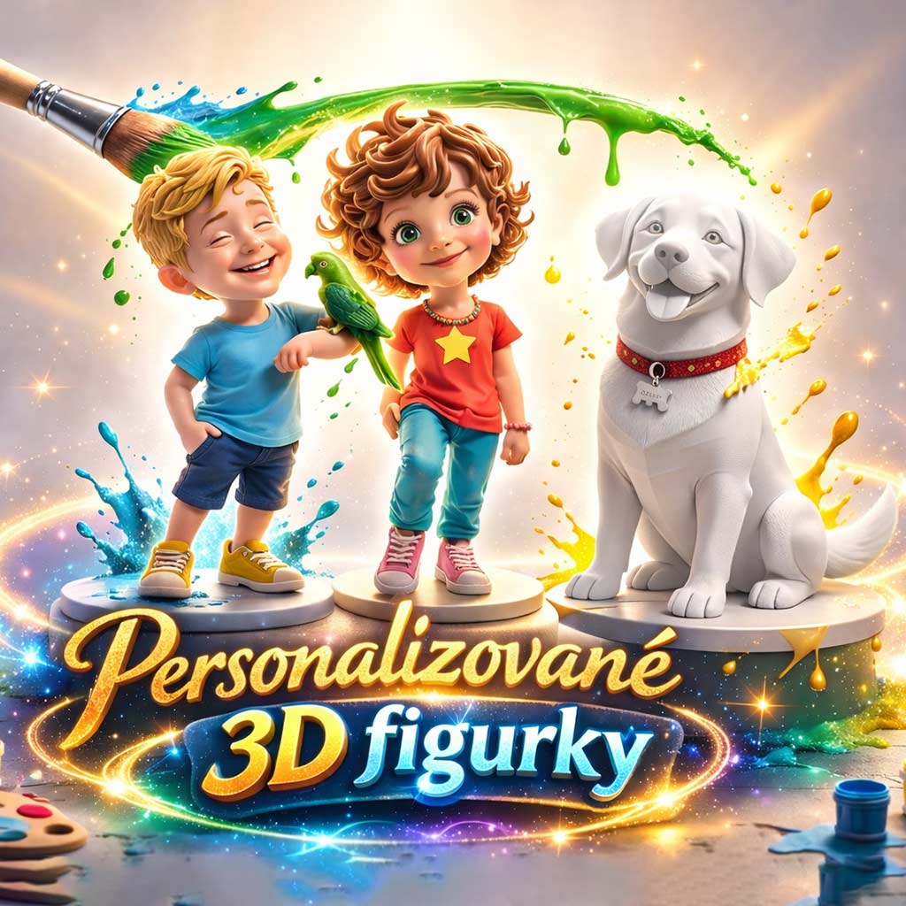 3D postavička podle vaší fotky - bílá barva + barvičky.