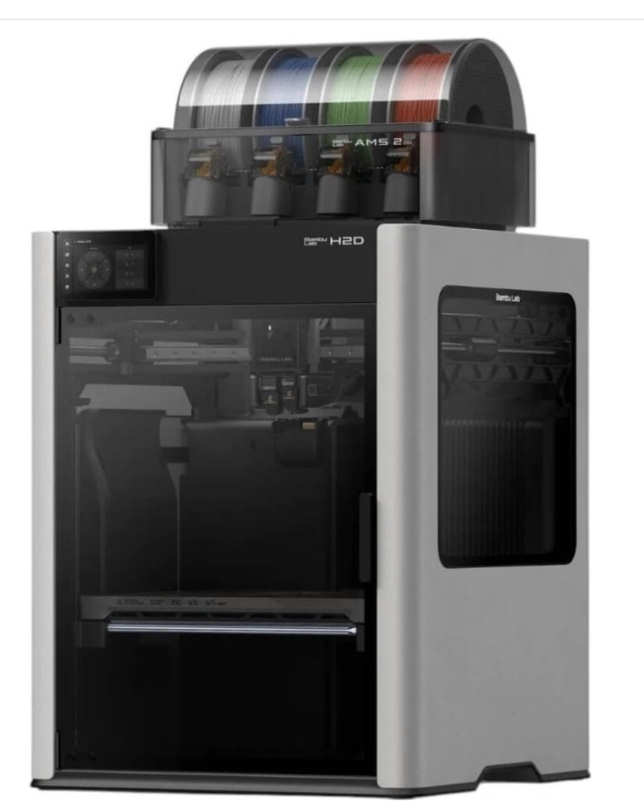 Bambu Lab H2D s AMS 2 Pro – dual nozzle.