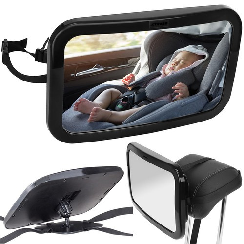 Zrcátko do auta pro sledování dítěte 30 × 18,7 cm, otočné o 360°